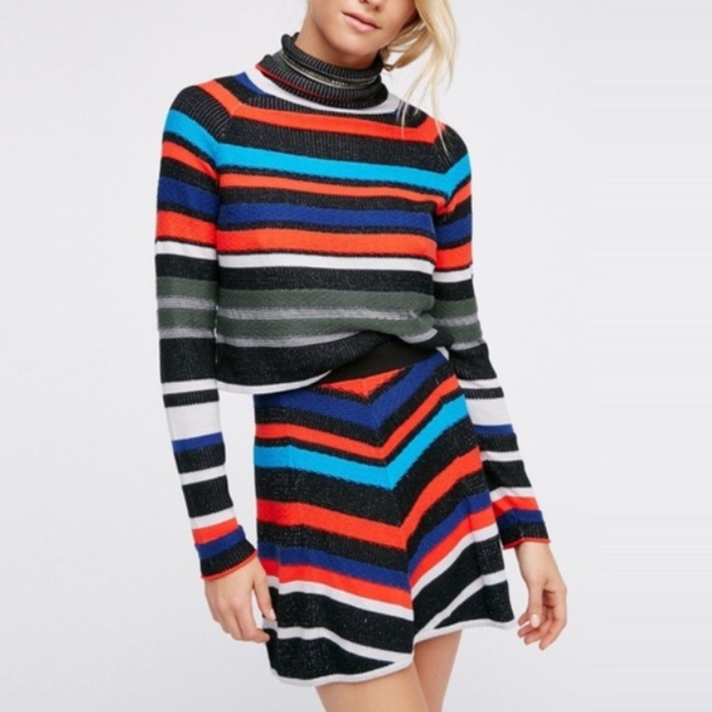 Free People striped sweater and skirt set